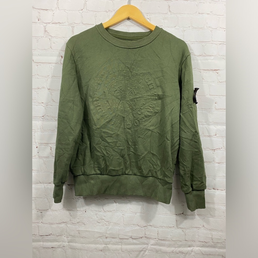 Barcelona Designs Sweatshirt Womens Size Medium Army Green MD Madrid Fleece